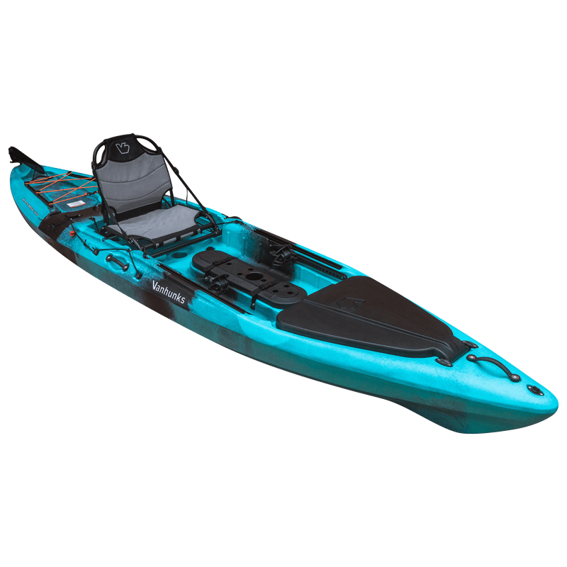 Load image into Gallery viewer, black bass kayak bora bora side view
