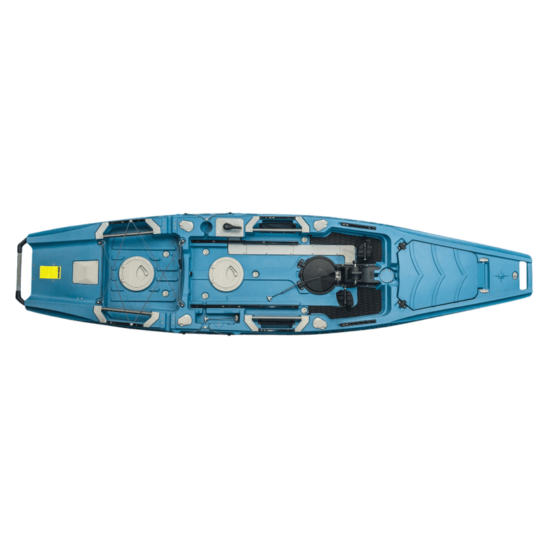 Load image into Gallery viewer, Top-down view of ViztaCraft 360 pedal kayak showing full kayak