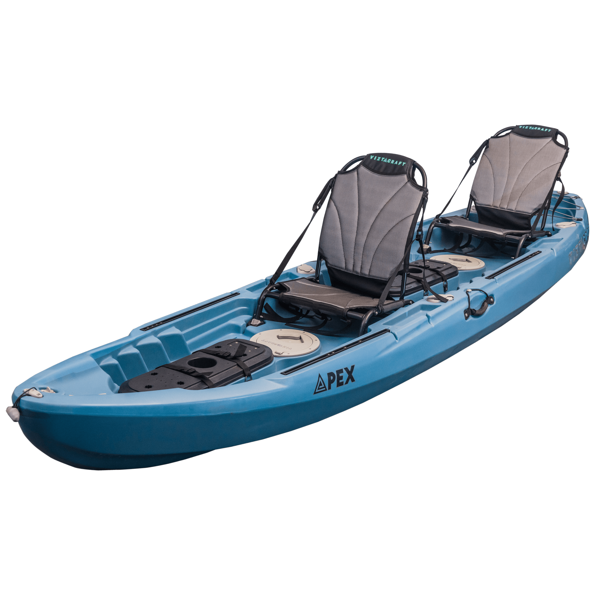 ViztaCraft Apex Tandem Fishing Kayak – Stable & Spacious - Blue ...