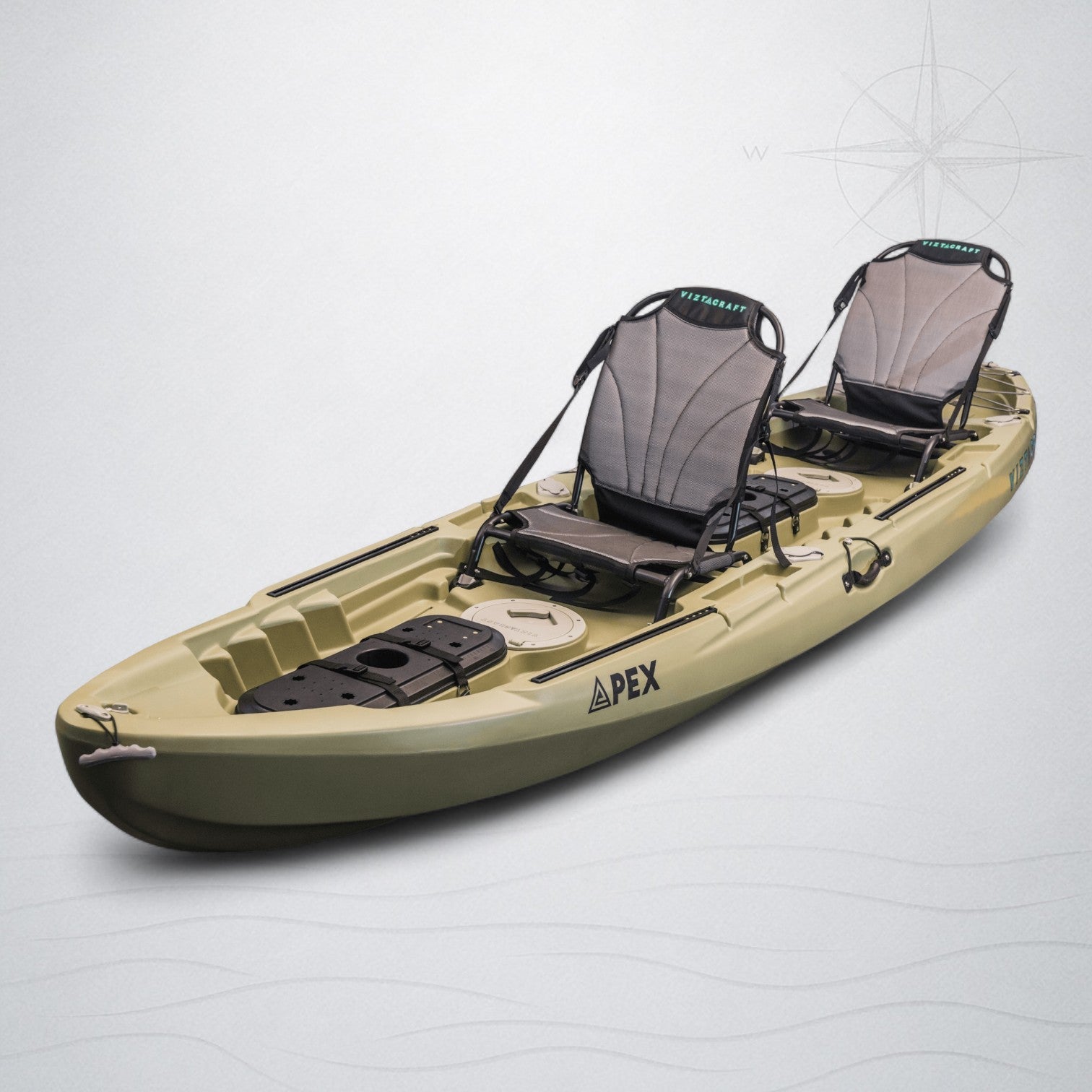 ViztaCraft Apex Tandem Fishing Kayak – Stable & Spacious - Sand ...