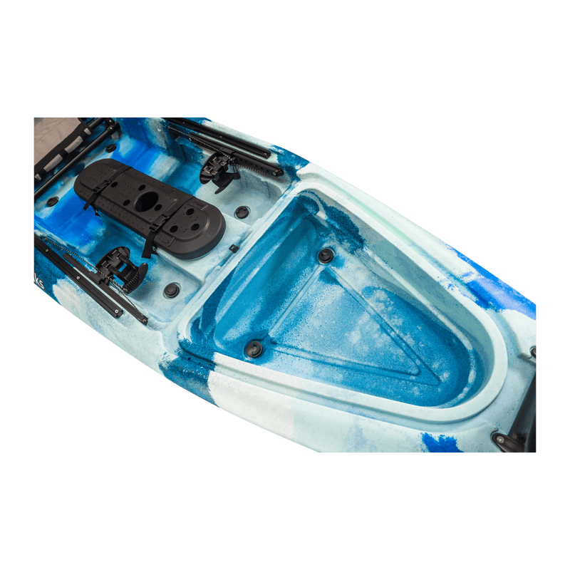 Load image into Gallery viewer, black bass fishing kayak molded storage front hatch
