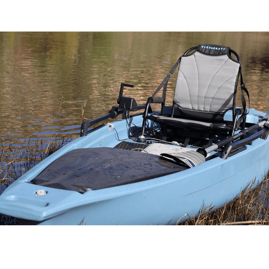 installed on ViztaCraft Grandeur kayak for hands-free electric propulsion
