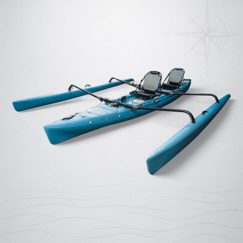 Load image into Gallery viewer, ViztaCraft Majestic – 18ft Tandem Trimaran Fin-Drive Sailing Kayak
