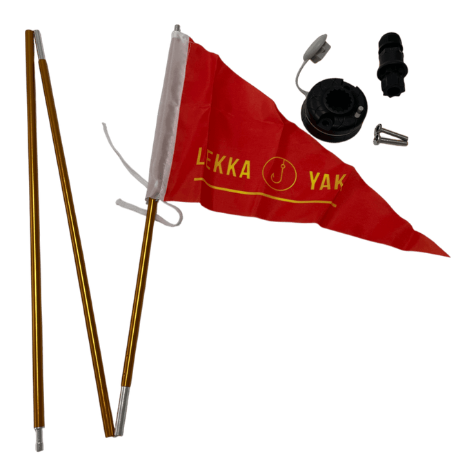 Lekka Yak Safety Flag – Bright, Foldable Kayak Flag with Rail Mount